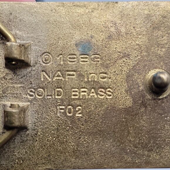 Vintage Carpenter Belt Buckle Solid Brass by Nap Inc. 1983 Tradesman/Builder - Picture 6 of 7